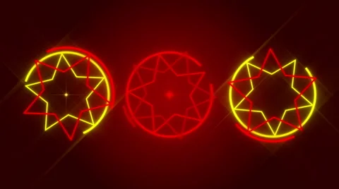Red abstract background, flashing red and gold stars, loop Stock Footage 61338970