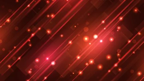 Red abstract background with futuristic technology light streaks and glowin.. Stock Illustration