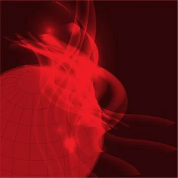 Red abstract background with globe Stock Illustration