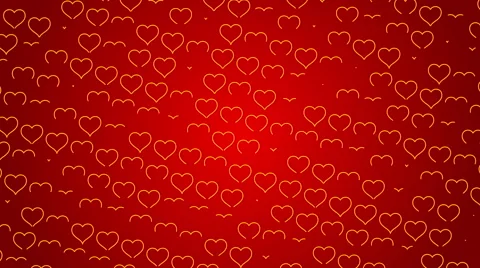Red abstract background, gold heart, loop Stock Footage 58915372