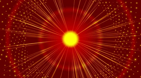 Red  abstract background, gold particles and ray, loop Stock Footage 54957928