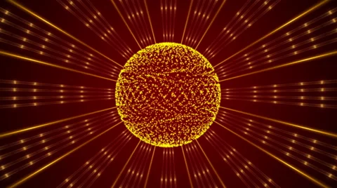 Red  abstract background, kaleidoscope light and sphere, loop Stock Footage 49995993