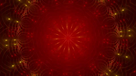 Red abstract background, kaleidoscope light, loop Stock Footage 52202367