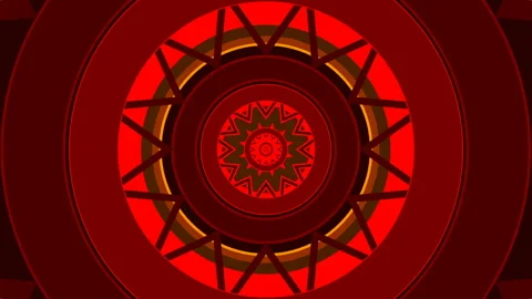 Red abstract background, motion circles and shapes, loop Stock Footage 131055701