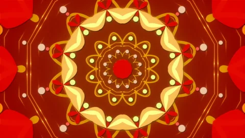 Red abstract background, motion gold shapes and particles, loop Stock Footage 126561078