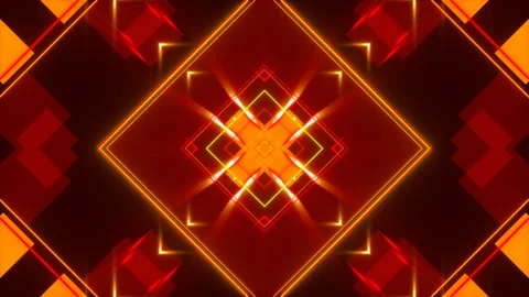 Red abstract background,  motion shapes and particles and flashing light, loop Stock Footage 123286889