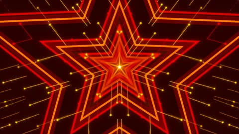 Red abstract background, motion stars and particles, loop Stock Footage 129500822