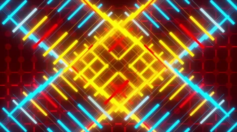 Red abstract background, moving lines and shapes, loop Video stock 68289559