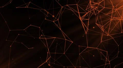 Red abstract background, plexus, technology concept. Motion. Connected dots and Stock Illustration