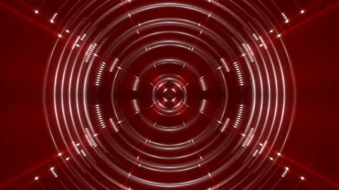 Red abstract background, radial motion light and particles, loop Stock Footage 85189924