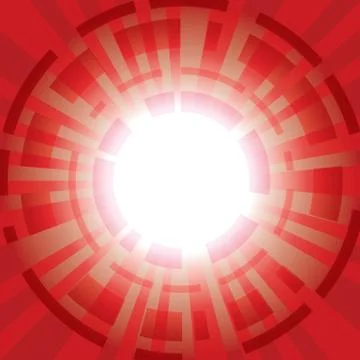 Red abstract background with radial rays - vector Stock Illustration