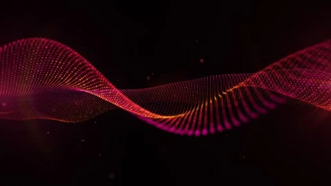 Red Abstract Background Seamless Loop. 4K Flowing Waves and Glowing Particl.. Stock Footage 317462305