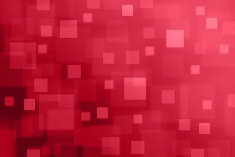 Red abstract background with soft geometric squares and modern digital bokeh Stock Illustration