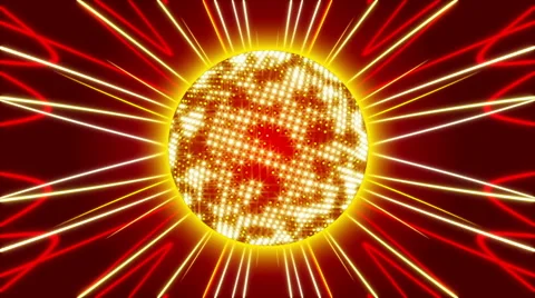 Red abstract background, sphere and ray, loop Stock Footage 59921713