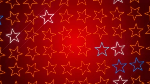 Red abstract background, stars, loop Stock Footage 60615100