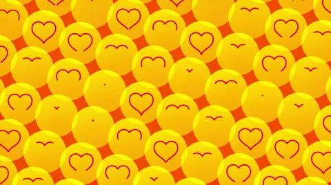 Red abstract background, yellow circle and red heart, loop Stock Footage 58915893