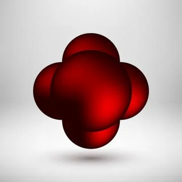 Red Abstract Bubble Badge Stock Illustration