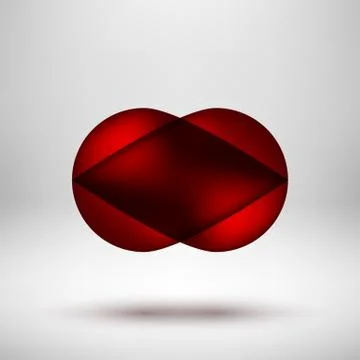 Red Abstract Bubble Badge Stock Illustration