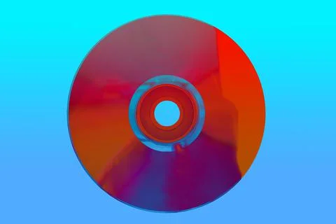 Red abstract cd compact disc on blue background Stock-Fotos