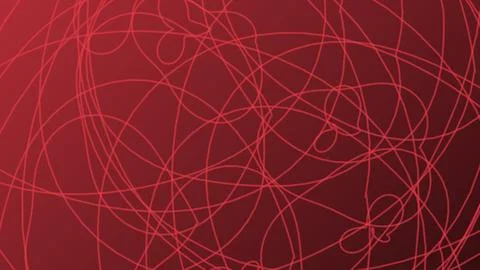Red abstract chaotic scribbles line background Stock Illustration