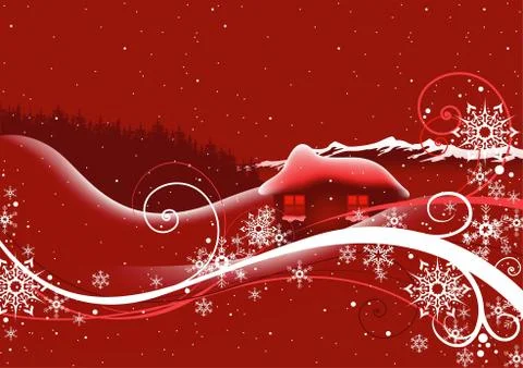 Red Abstract Christmas Stock Illustration