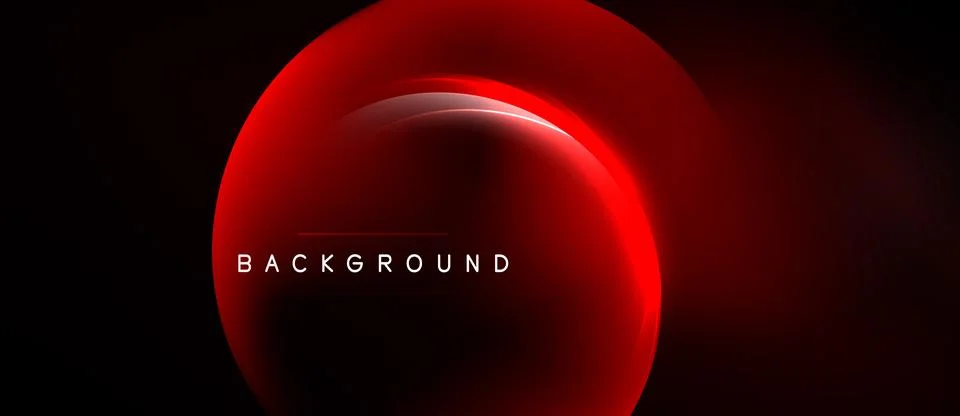 Red abstract circle design over black background. Modern, dynamic composition Ilustração Stock