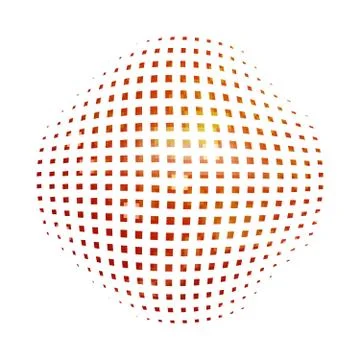 Red abstract circle with halftone dots effect. Vector illustration. Stock Illustration