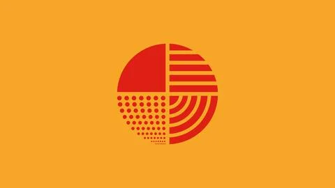 Red abstract circle on yellow background Stock Illustration
