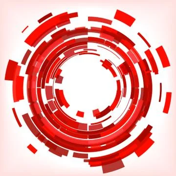 Red Abstract Circles Vector Background Illustrazione stock