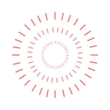 Red abstract circular pattern semi flat color vector element Stock Illustration