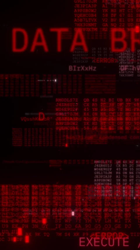 Red Abstract Computer Data Breach Background Loop Stock Footage 324943641