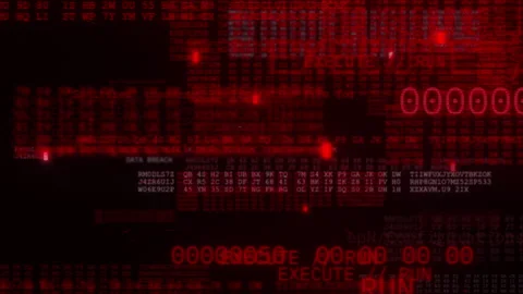 Red Abstract Computer Data Breach Background Loop Stock Footage 324943651