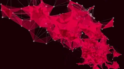 A Red abstract connected facets from top background Stock Footage 155224171