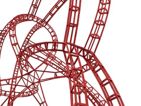 Red abstract construction rendered on white Stock Illustration