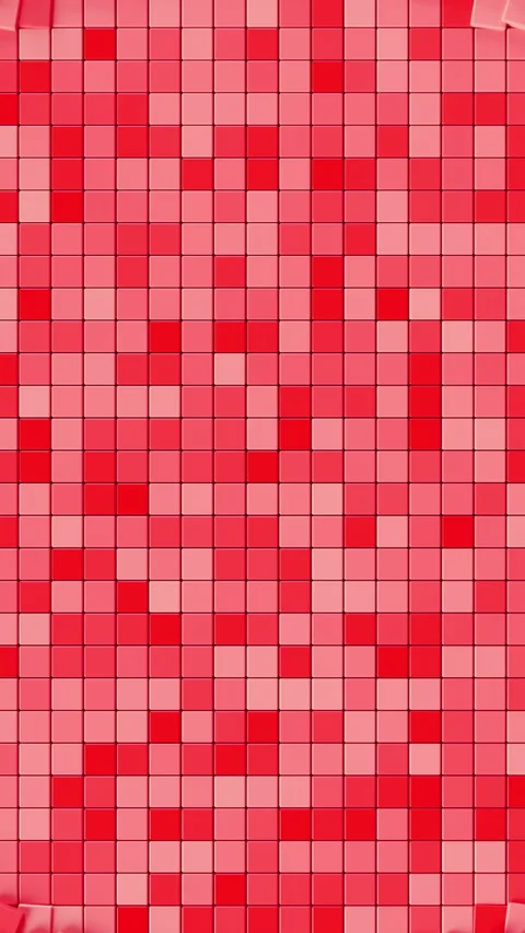 Red Abstract Cube Burst Vertical Creating Soft Circular Center Void. Looped 3D Видео 331280211