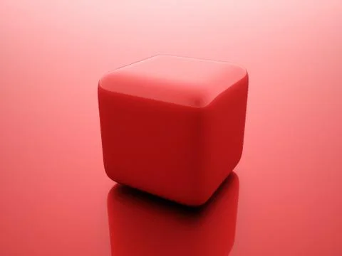 Red abstract cubes background rendered on red background Stock Illustration
