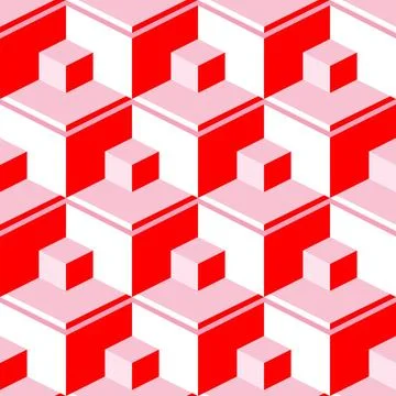 Red abstract cubes red abstract cubes, seamless texture; vector art illust... Stock Photos