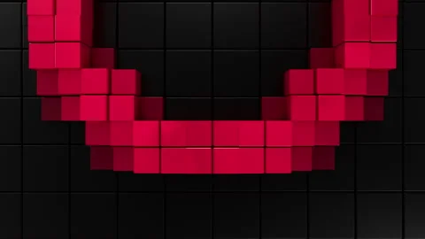 Red Abstract Curved Arc Seamless Futuristic 3D Loop. 3D rendering Stock Footage 327902810
