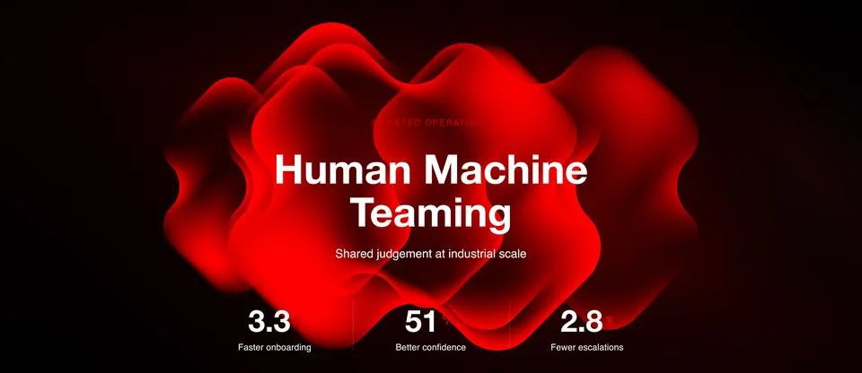 Red abstract design features text promoting human machine teaming. Numbers Stock Illustration