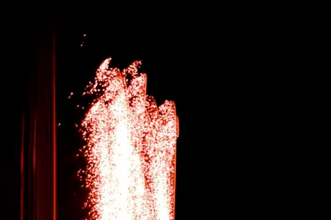 Red abstract firework. Free copy space for text. Stock-Fotos