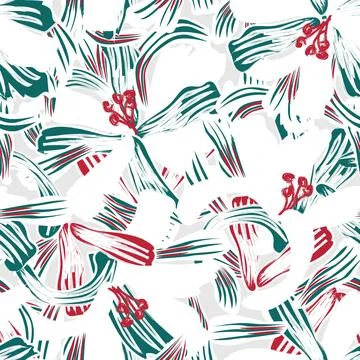 Red Abstract Floral Seamless Pattern Design Stock Illustration