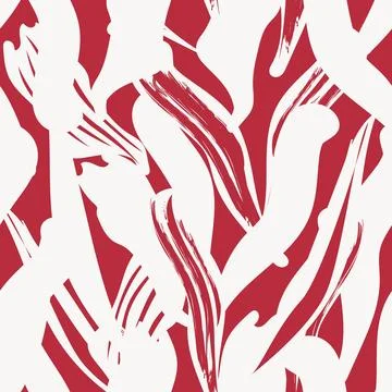 Red Abstract Floral Seamless Pattern Design Stock Illustration
