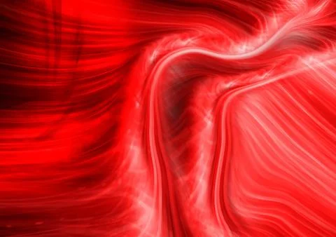 Red Abstract Flowing Energy Background With Smooth Wave Motion And Light St.. Stock Illustration