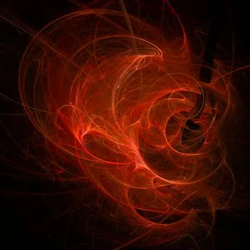 Red abstract fractal pattern on black background, wallpaper, design Stockillustratie