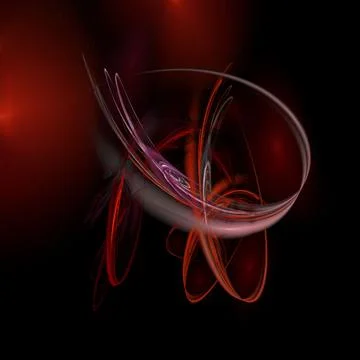 Red abstract fractal pattern on black background, wallpaper, design Illustrazione stock