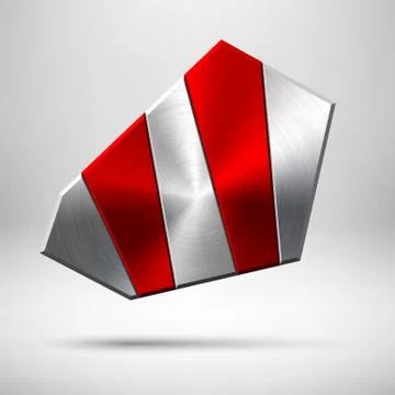Red Abstract Geometric Button Template Stock Illustration