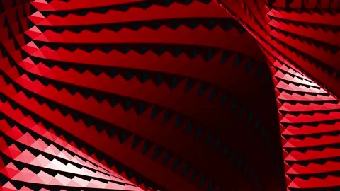 Red abstract geometric form twisting in motion, futuristic background concept Stock Footage 342906719