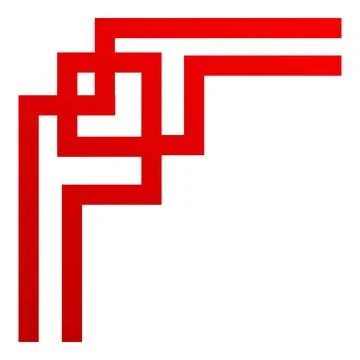 Red abstract geometric pattern forming corner design element Stock Illustration