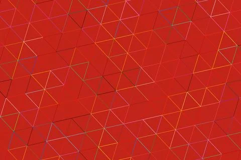 Red abstract geometric pattern with lines and shapes Foto stock