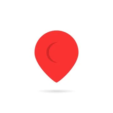 Red abstract geotag or map pin icon Stock Illustration